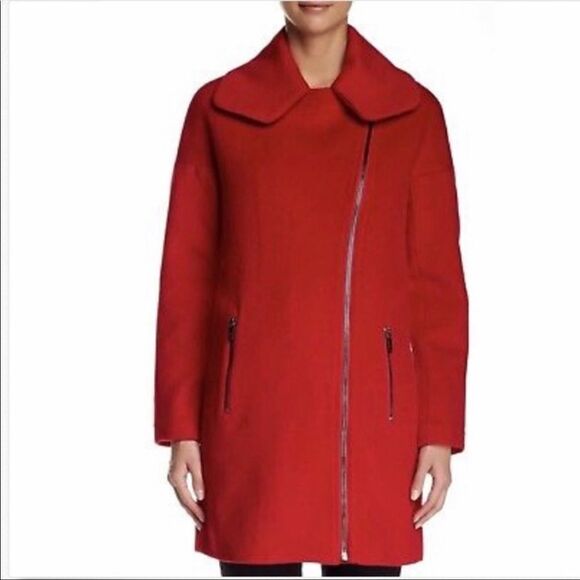 ZAC Zac Posen Julienne Crimson red wool coat - Picture 2 of 16